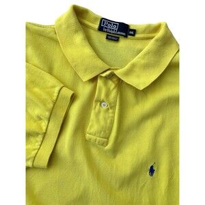 Polo Ralph Lauren Yellow Mesh Polo Shirt Size XXL Blue Pony